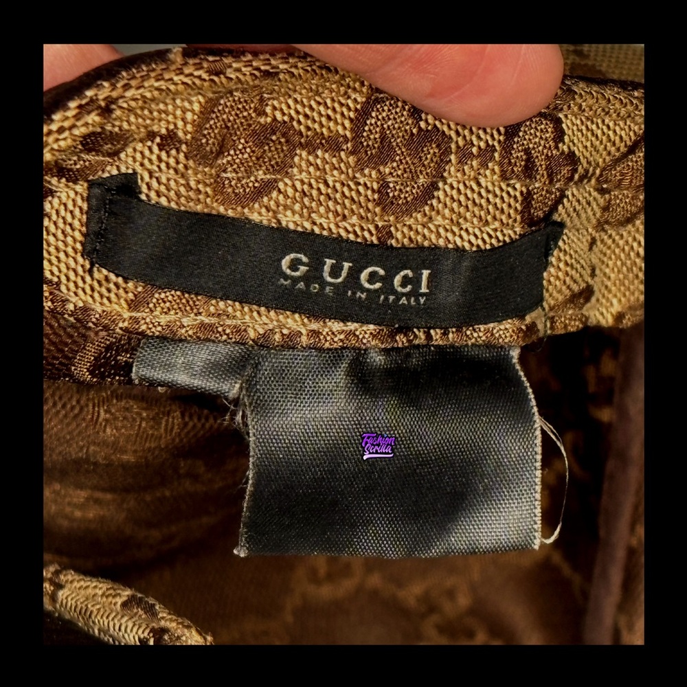 Gucci Tom Ford Vintage Supreme GG Monogram Logo Military Canvas Cap Hat - Picture 3 of 7